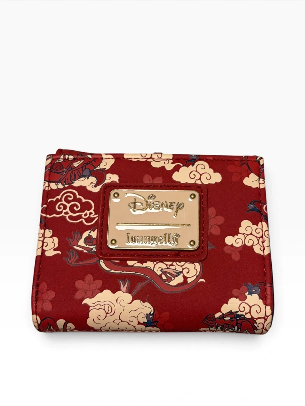 Disney Mulan Mushy Cloud Red Floral Bifold Wallet